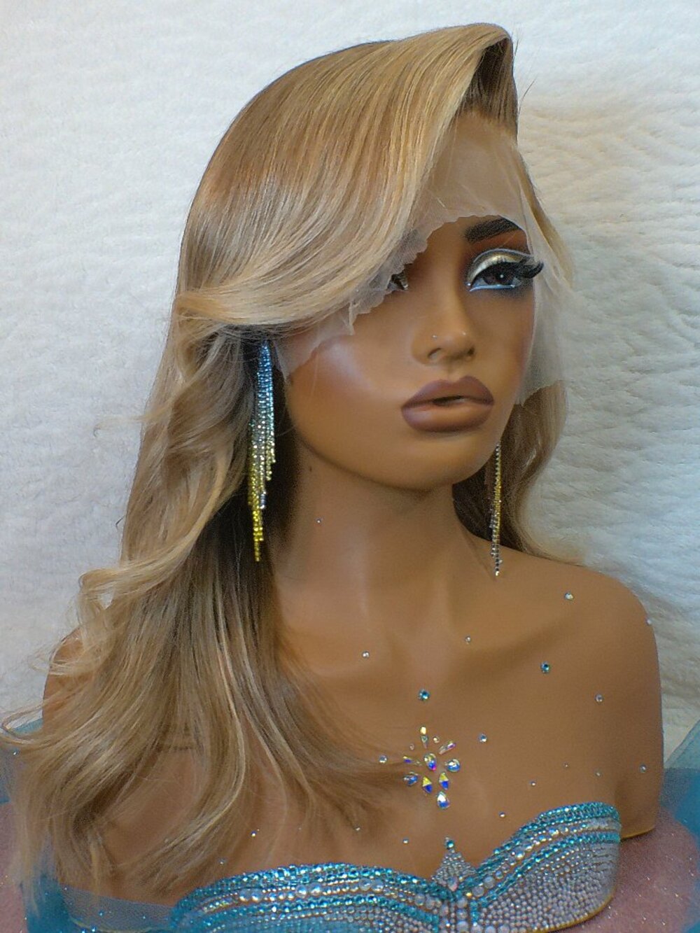 16” Blonde Balayage HD Lace Front Wig 100% Human Hair 13x6 HD Lace